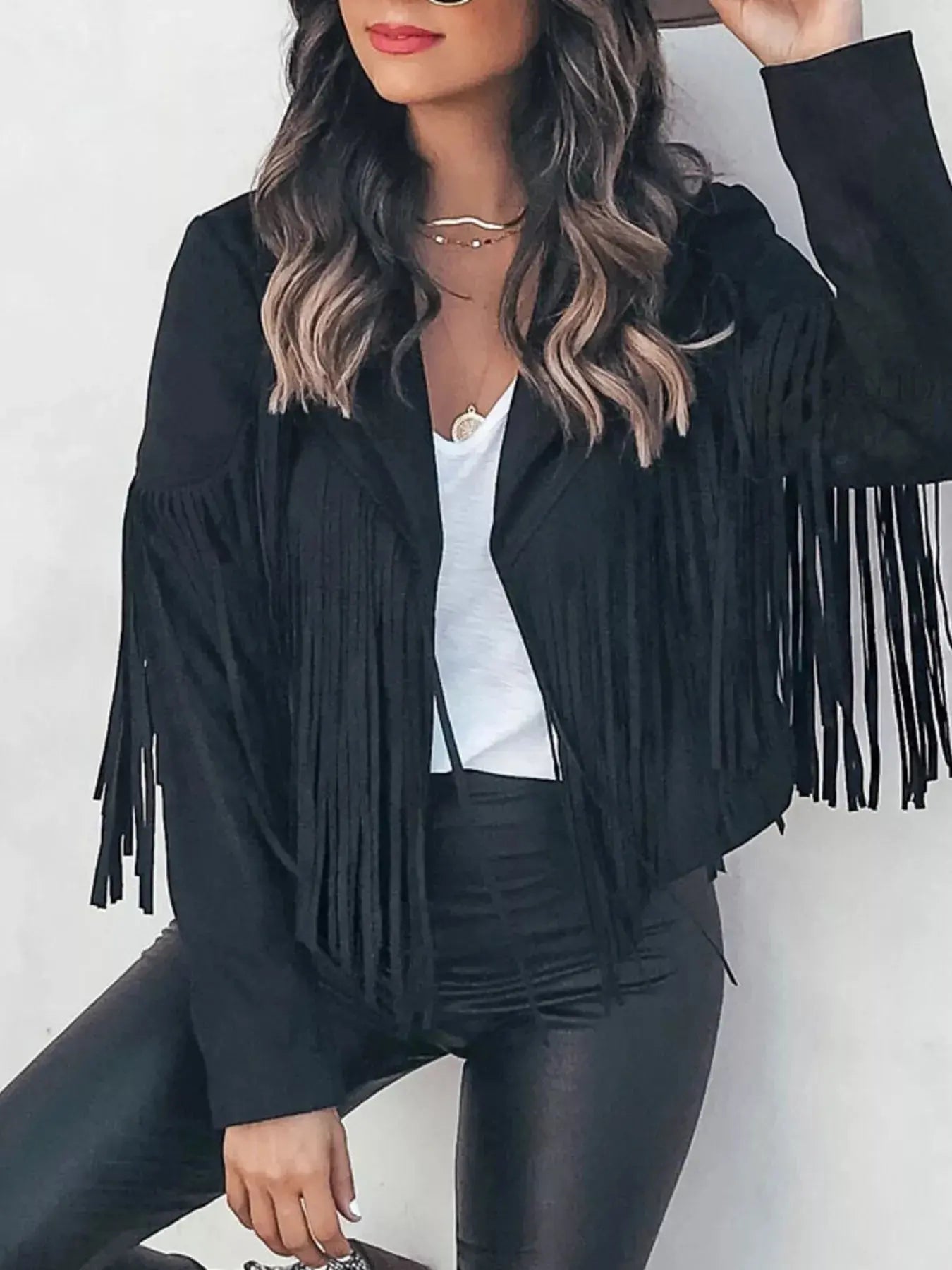 The Desert Muse Fringe Jacket Noire West